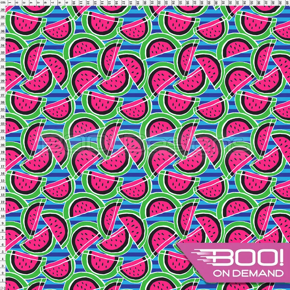 Spandex Melony Pink Green Blue Fabric
