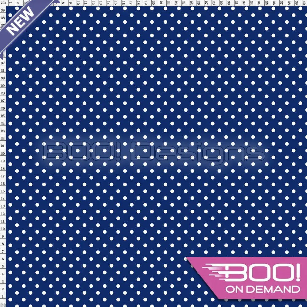 Spandex Mermaid Pea Dot Navy Fabric