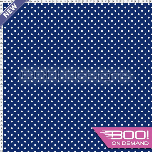 Spandex Mermaid Pea Dot Navy Fabric