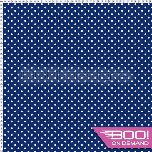 Spandex Mermaid Pea Dot Navy Fabric