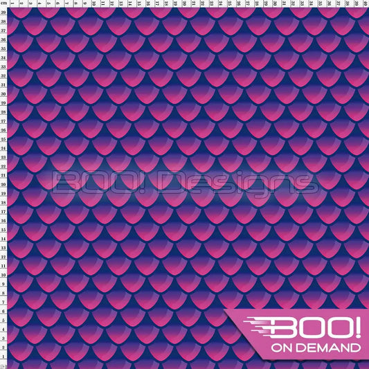 Spandex Mermaid Scales Pink/Navy Fabric