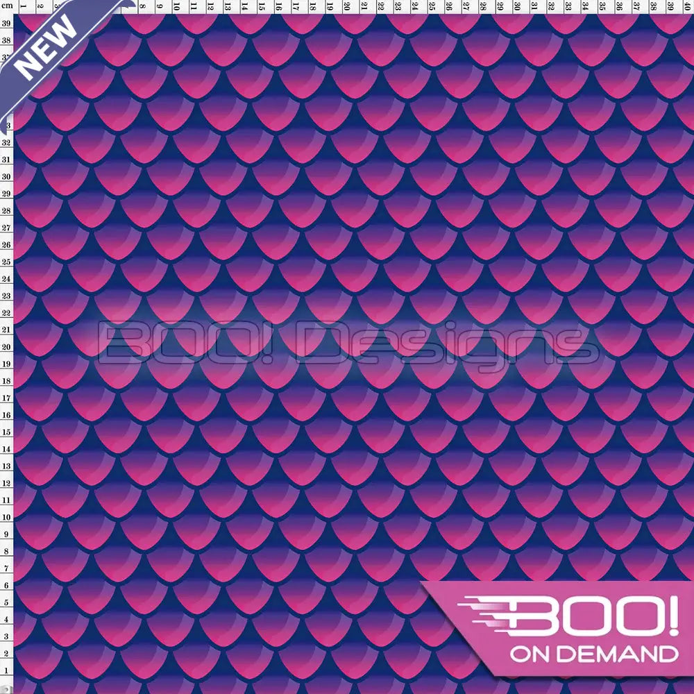 Spandex Mermaid Scales Pink/Navy Fabric