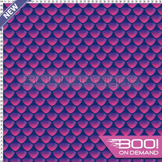 Spandex Mermaid Scales Pink/Navy Fabric