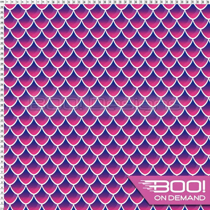 Spandex Mermaid Scales Pink/White Fabric