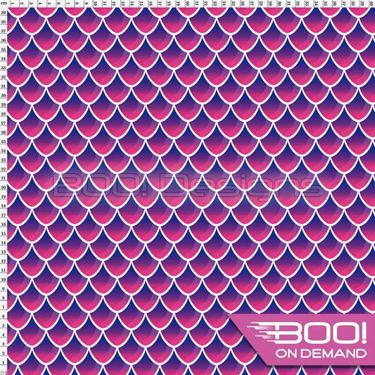 Spandex Mermaid Scales Pink/White Fabric