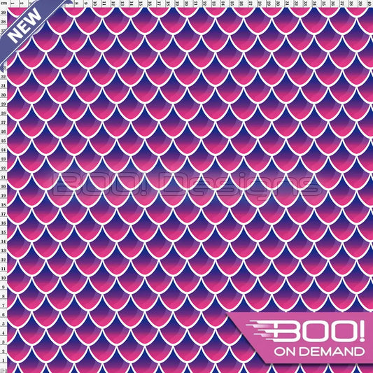 Spandex Mermaid Scales Pink/White Fabric