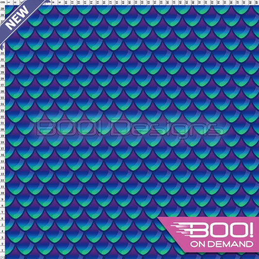 Spandex Mermaid Scales Sea/Navy Fabric