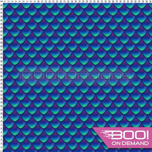 Spandex Mermaid Scales Sea/Navy Fabric