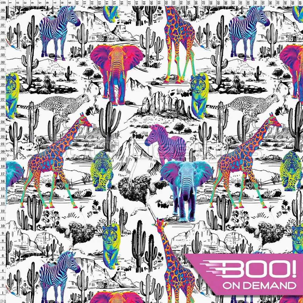 Spandex Neon Safari Fabric