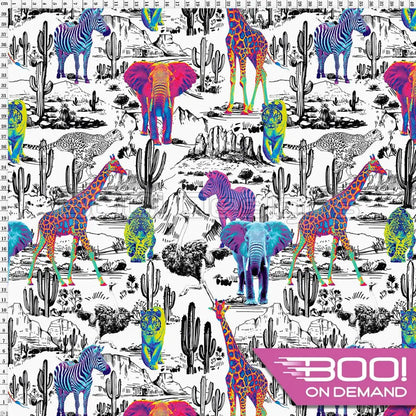 Spandex Neon Safari Fabric