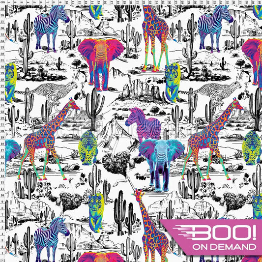 Spandex Neon Safari Fabric