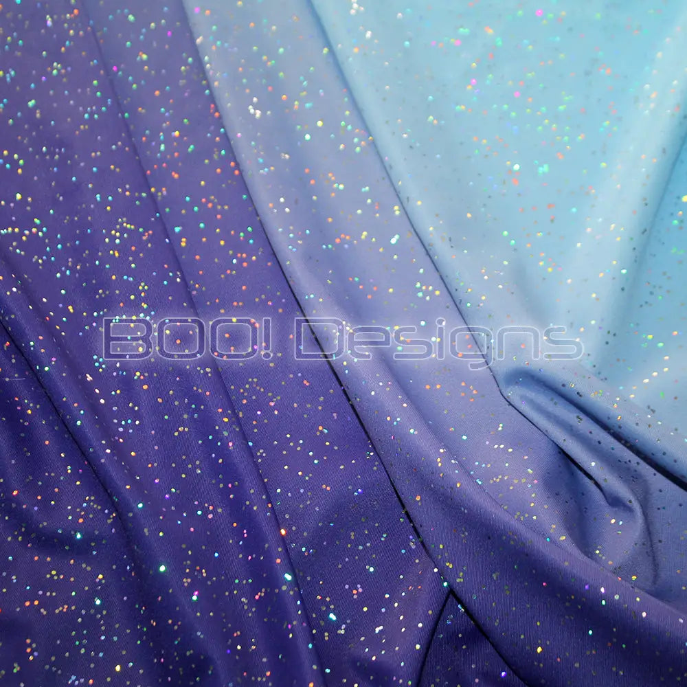 Spandex Ombre Purple Sky Spandex Glitter Galaxy Fabric