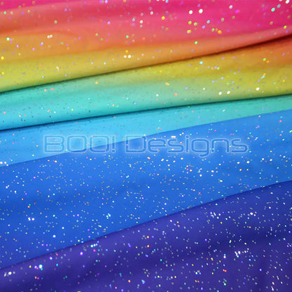 Spandex Ombre Rainbow Spandex Glitter Galaxy Fabric
