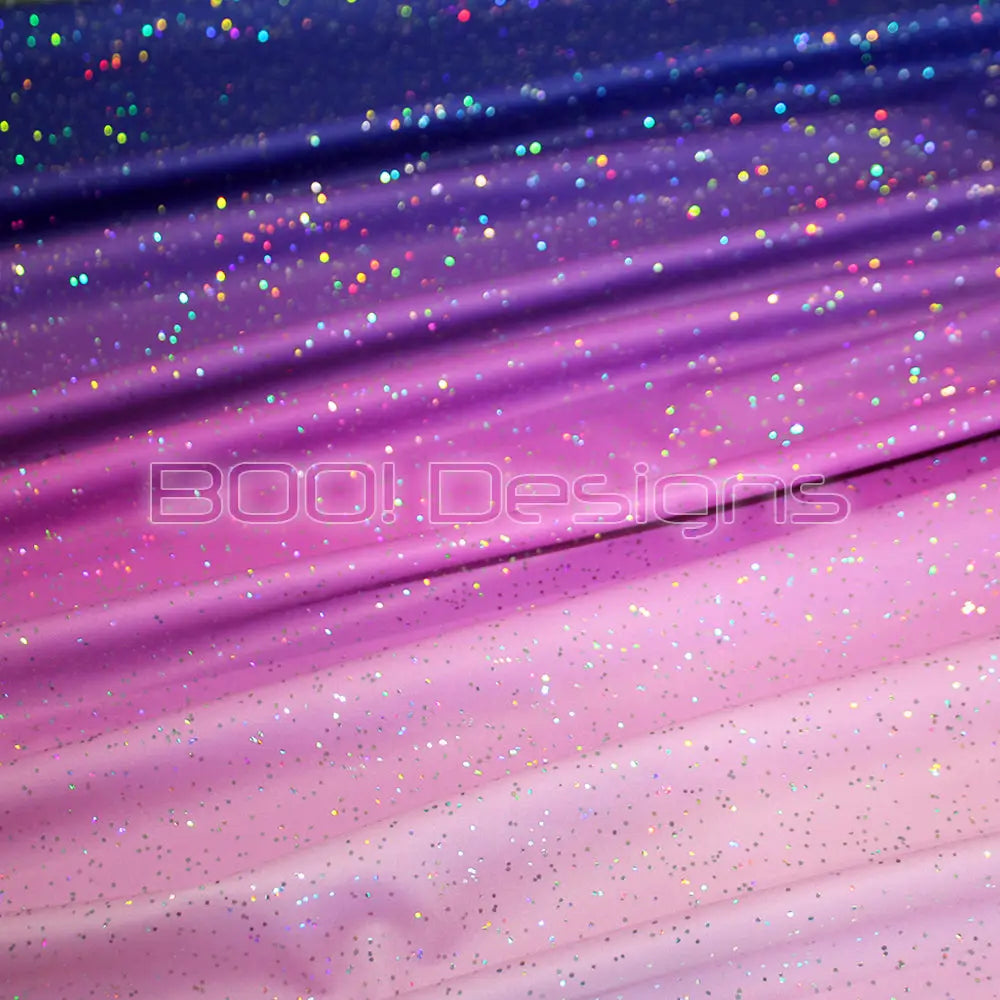 Spandex Ombre Soft Pink Navy Spandex Glitter Galaxy Fabric