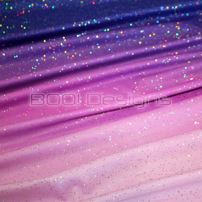 Spandex Ombre Soft Pink Navy Spandex Glitter Galaxy Fabric