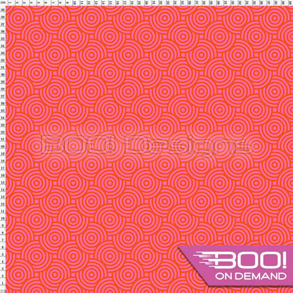 Spandex Orbit Orange Pink Fabric