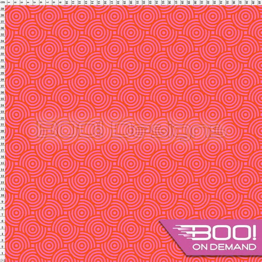 Spandex Orbit Orange Pink Fabric