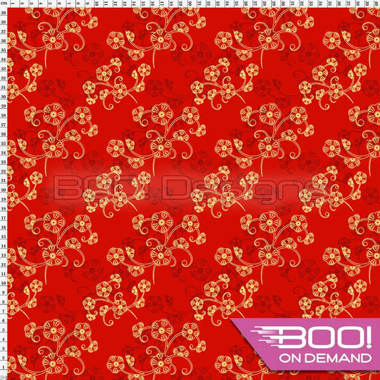 Spandex Oriental Cherry Blossom Fabric