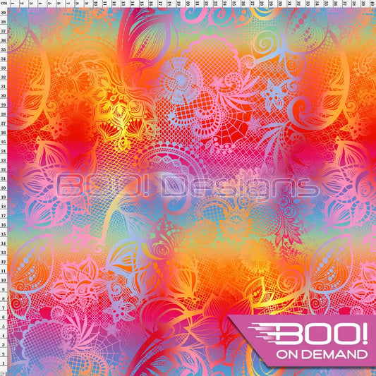 Spandex Ornamental Lace Multi Fabric