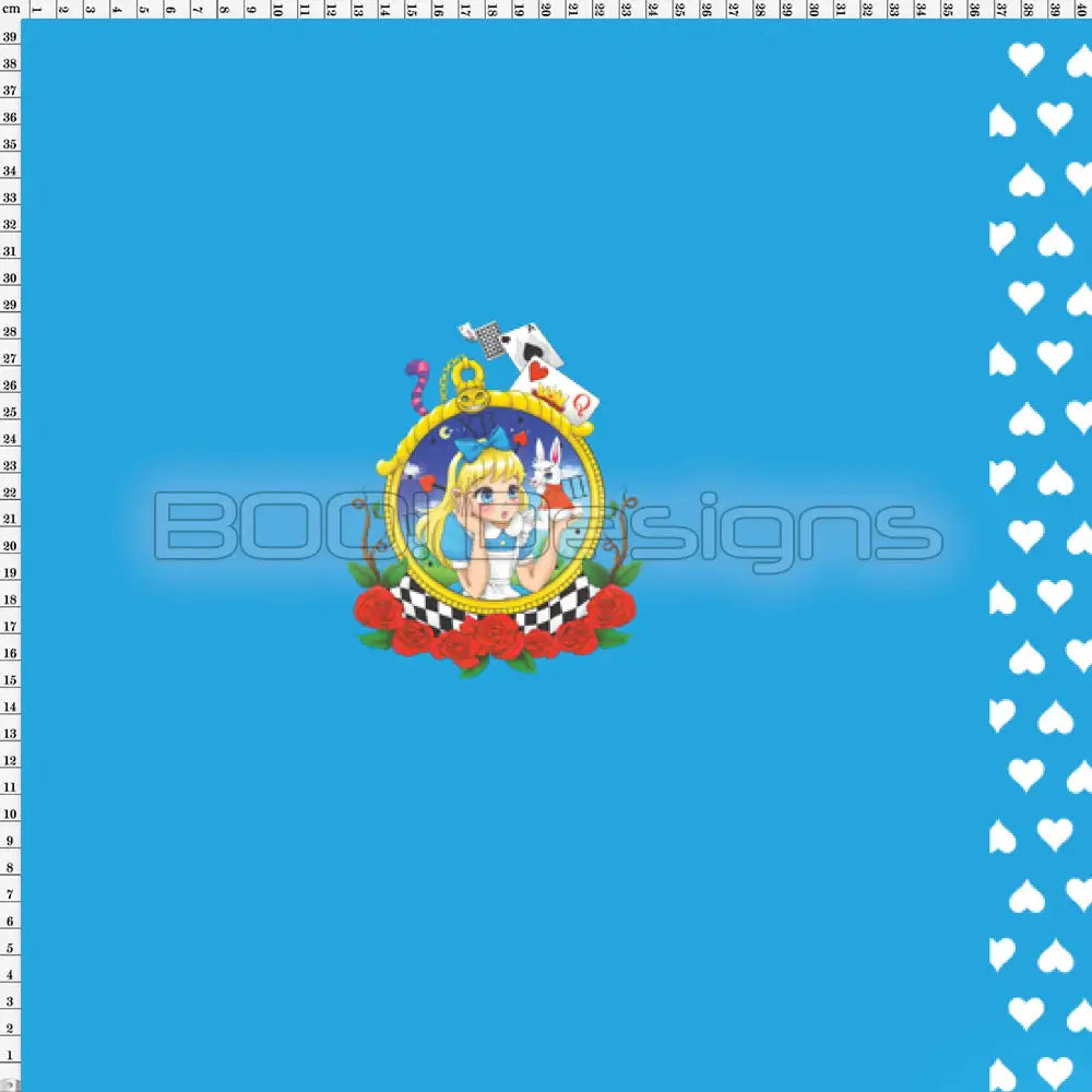 Spandex P100 Alice Hearts Blue Project Panel
