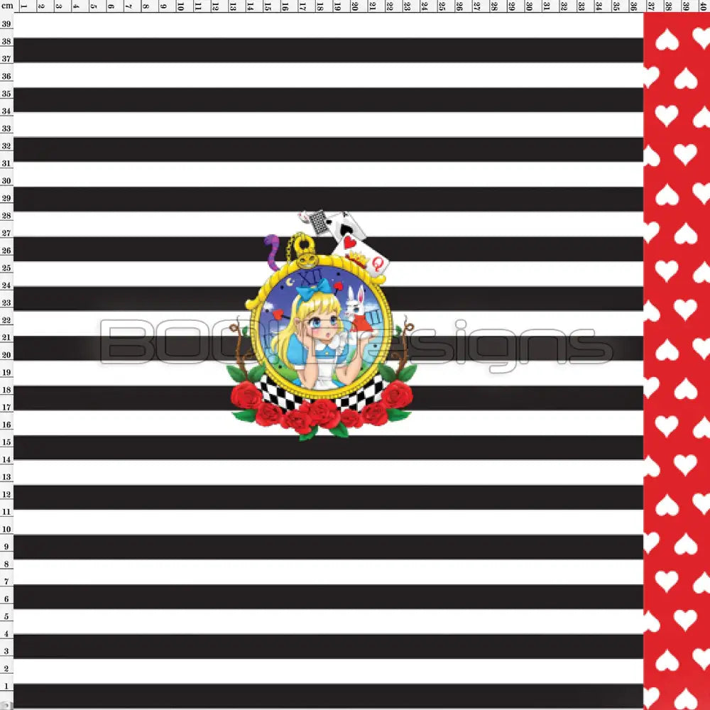 Spandex P100 Alice Hearts Red Project Panel