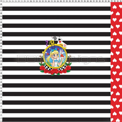 Spandex P100 Alice Hearts Red Project Panel
