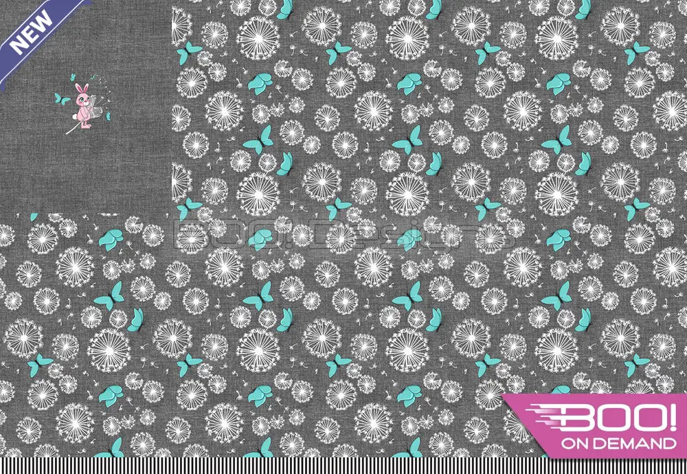 Spandex P100 Dandy Bunny Dandelions Denim Project Panel