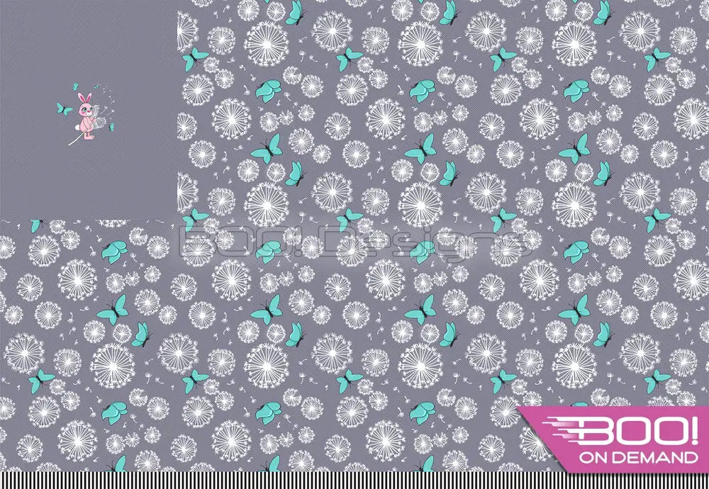 Spandex P100 Dandy Bunny Dandelions Grey Project Panel