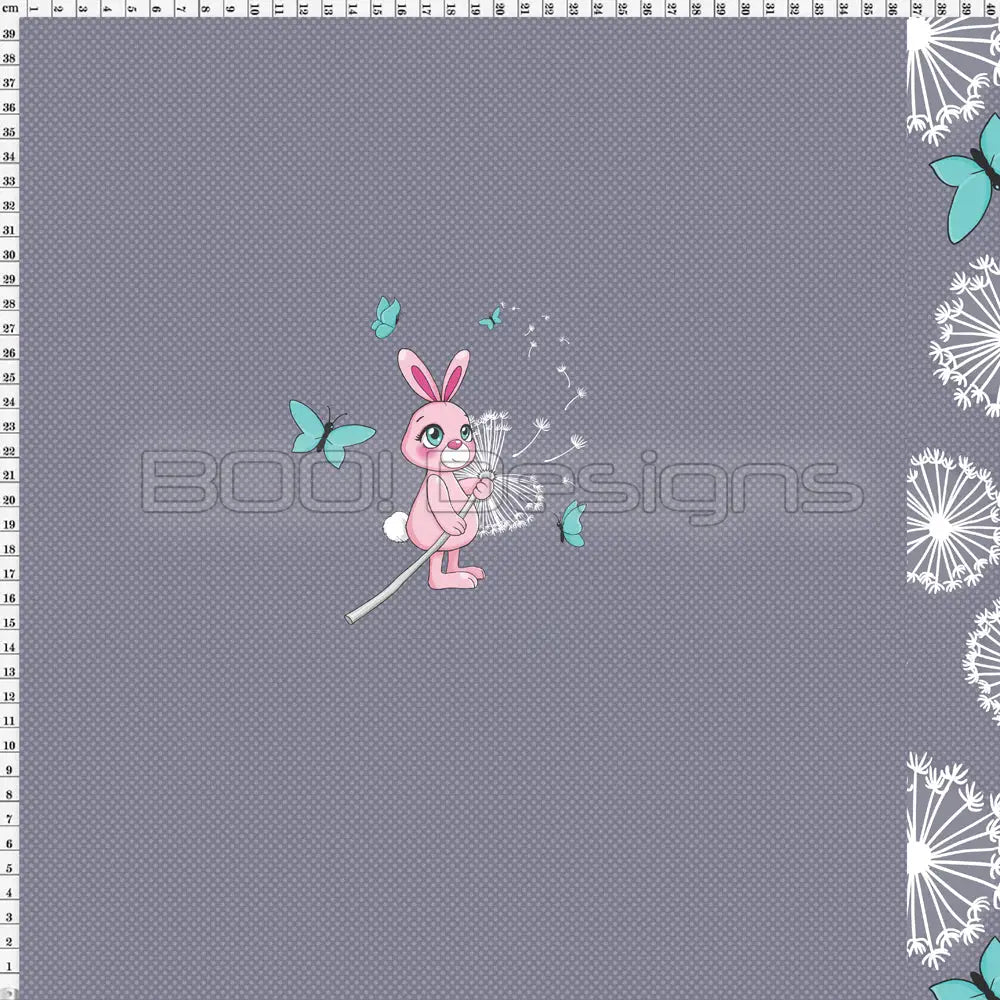 Spandex P100 Dandy Bunny Dandelions Grey Project Panel