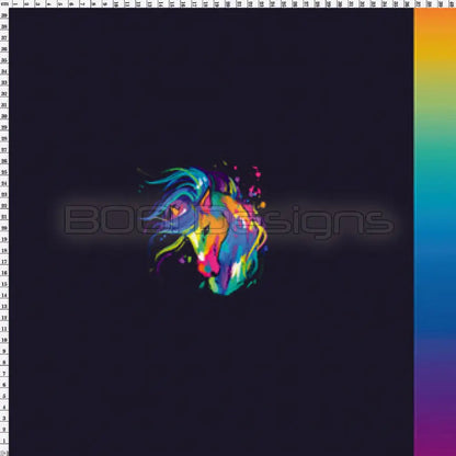 Spandex P100 Horse Ombre Black Project Panel