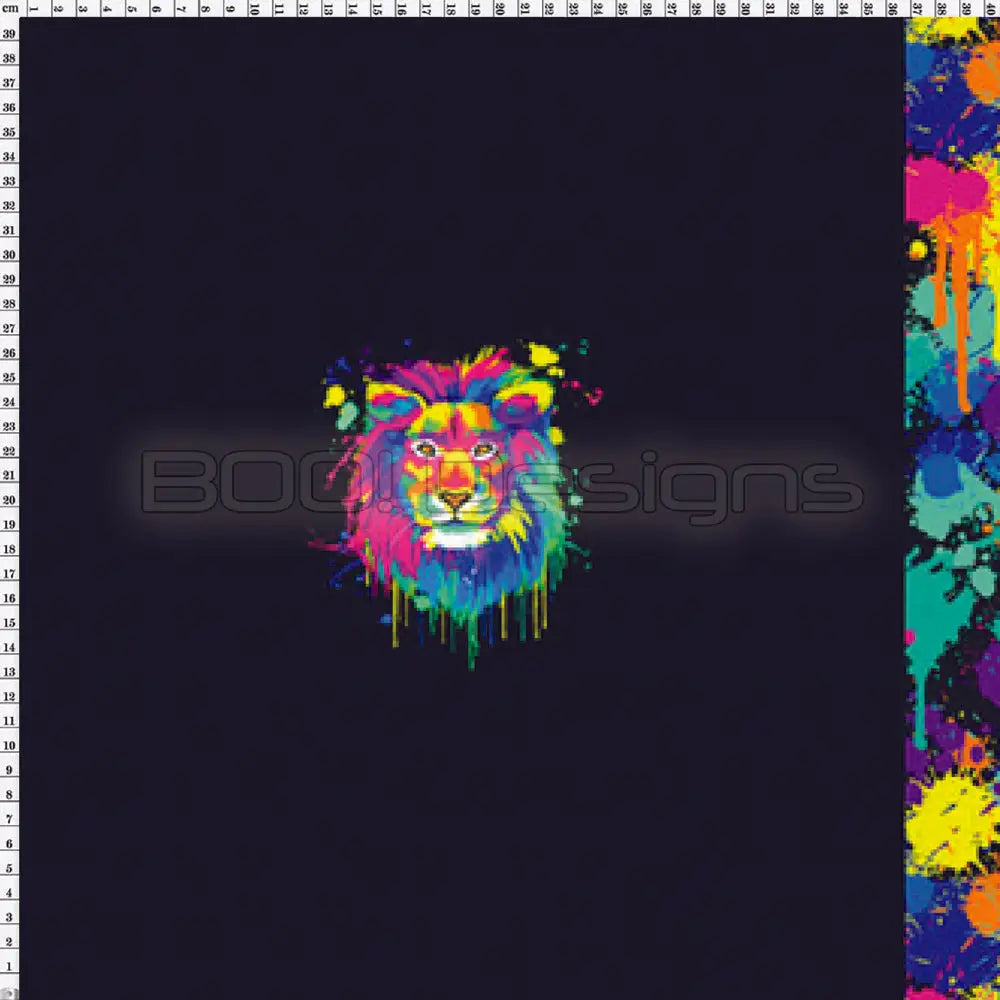 Spandex P100 Lion Splat Black Project Panel