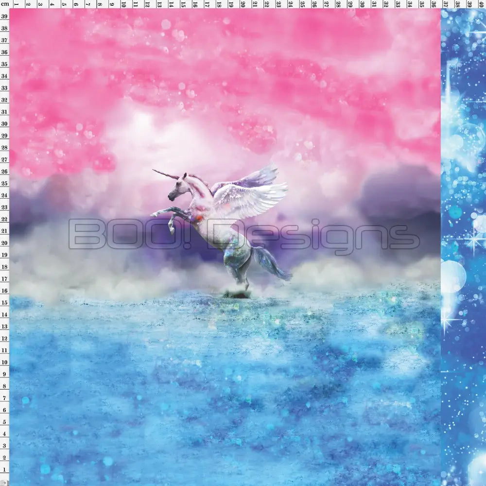 Spandex P100 Unicorn Sparkles Blue Project Panel