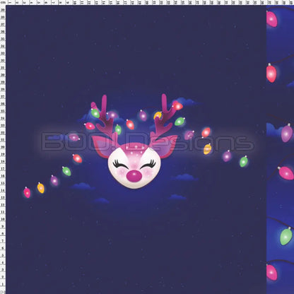 Spandex P100 Xmas Reindeer Blue Project Panel