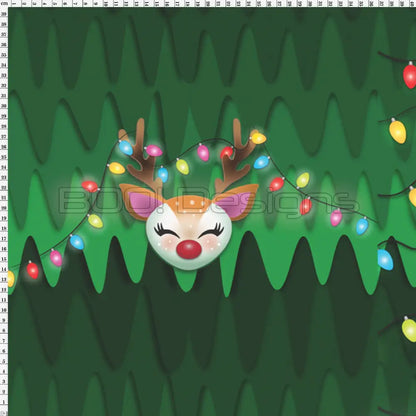 Spandex P100 Xmas Reindeer Green Project Panel
