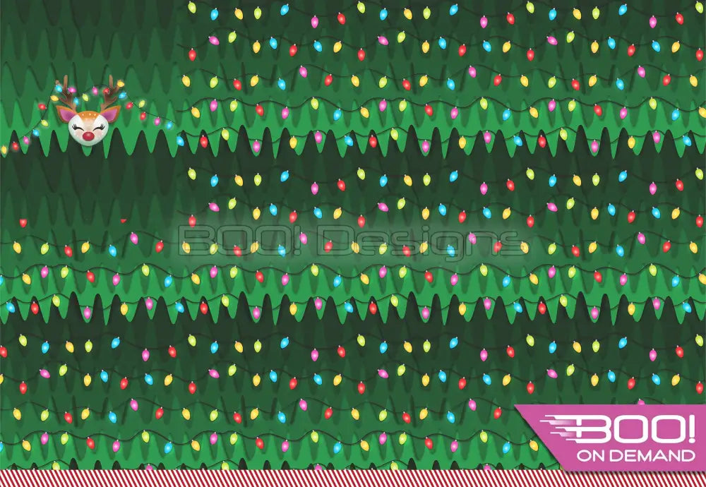 Spandex P100 Xmas Reindeer Green Project Panel