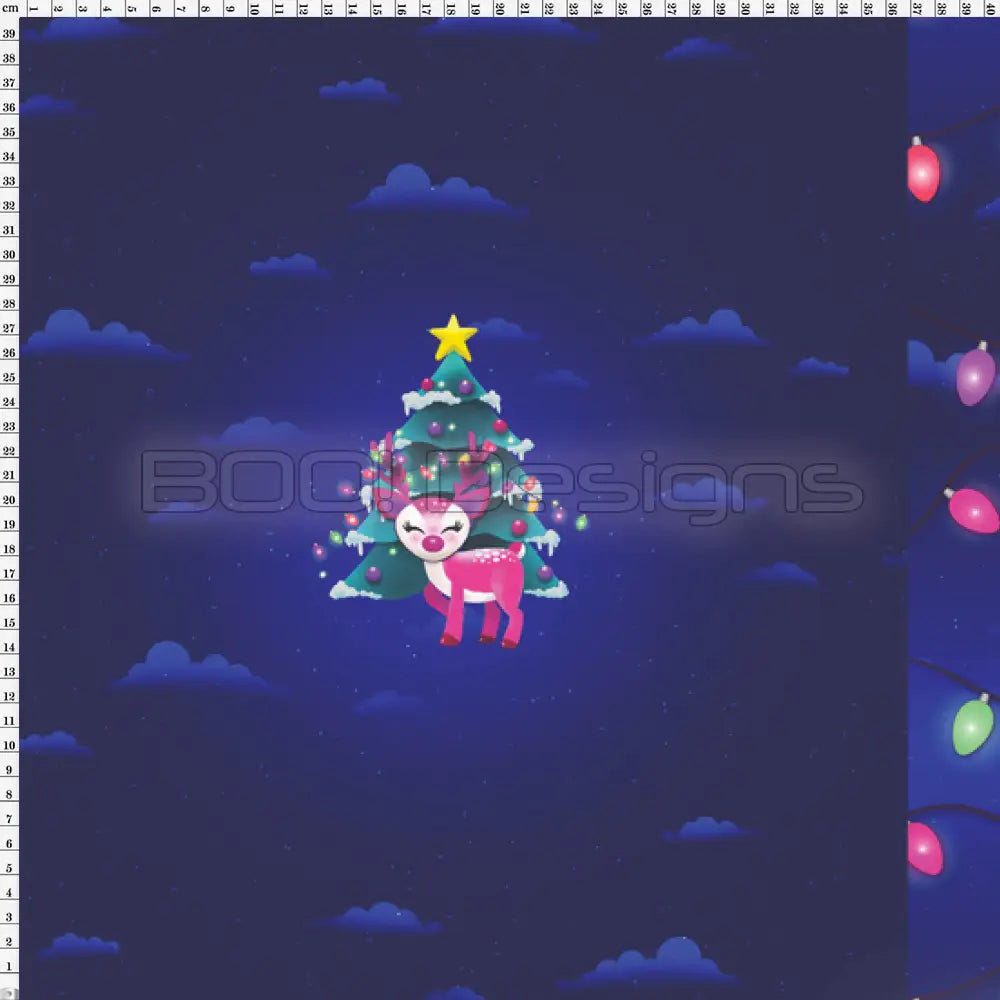 Spandex P100 Xmas Village Blue Project Panel