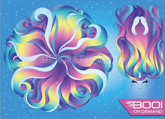 Spandex P105 Circle Panel Unicorn Pastel Blue Project Panel