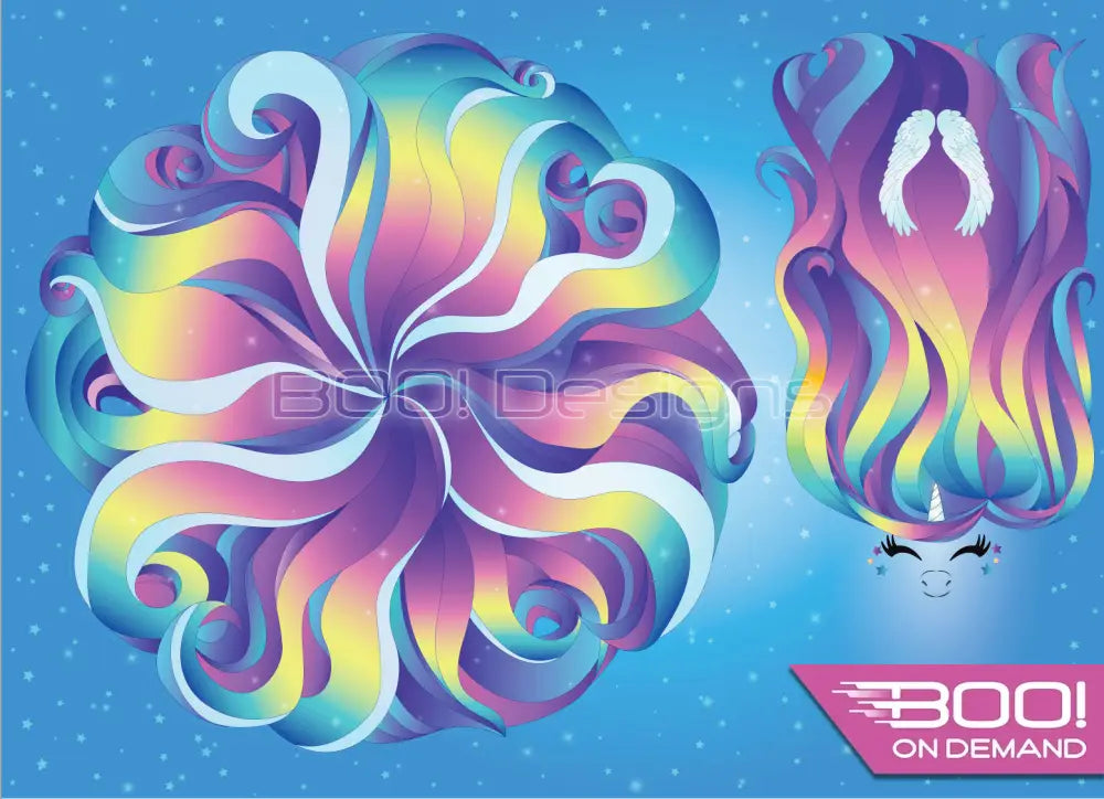 Spandex P105 Circle Panel Unicorn Pastel Blue Project Panel
