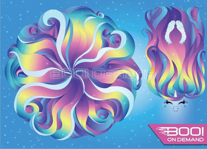 Spandex P105 Circle Panel Unicorn Pastel Blue Project Panel