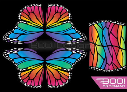 Spandex P105 Circle Panel Wings Rainbow Black Project Panel