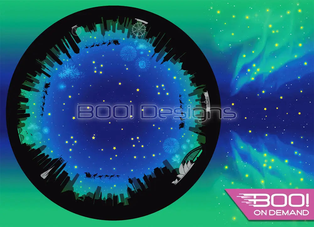 Spandex P105 Circle Panel Xmas Silhouette Green Project Panel