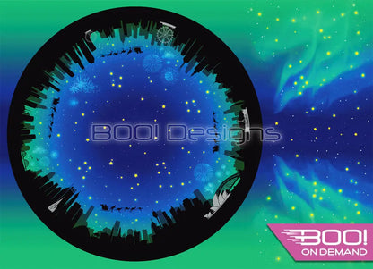 Spandex P105 Circle Panel Xmas Silhouette Green Project Panel