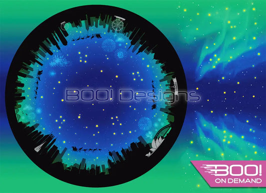 Spandex P105 Circle Panel Xmas Silhouette Green Project Panel