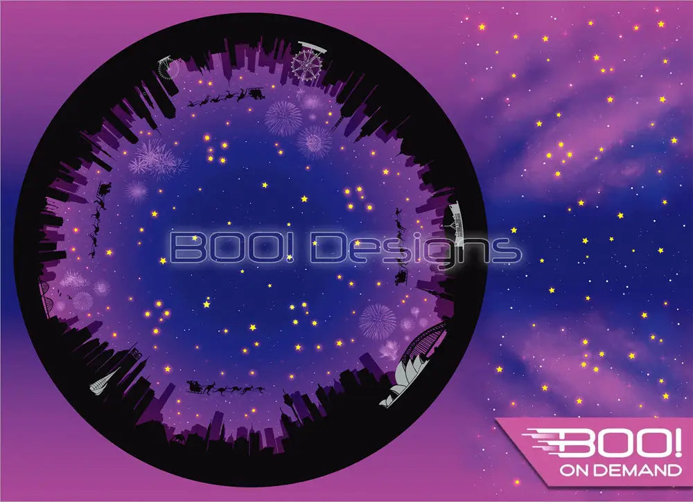 Spandex P105 Circle Panel Xmas Silhouette Pink Project Panel