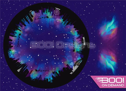 Spandex P105 Circle Panel Xmas Silhouette Purple Project Panel