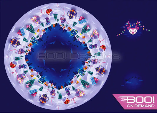 Spandex P105 Circle Panel Xmas Village Project Panel