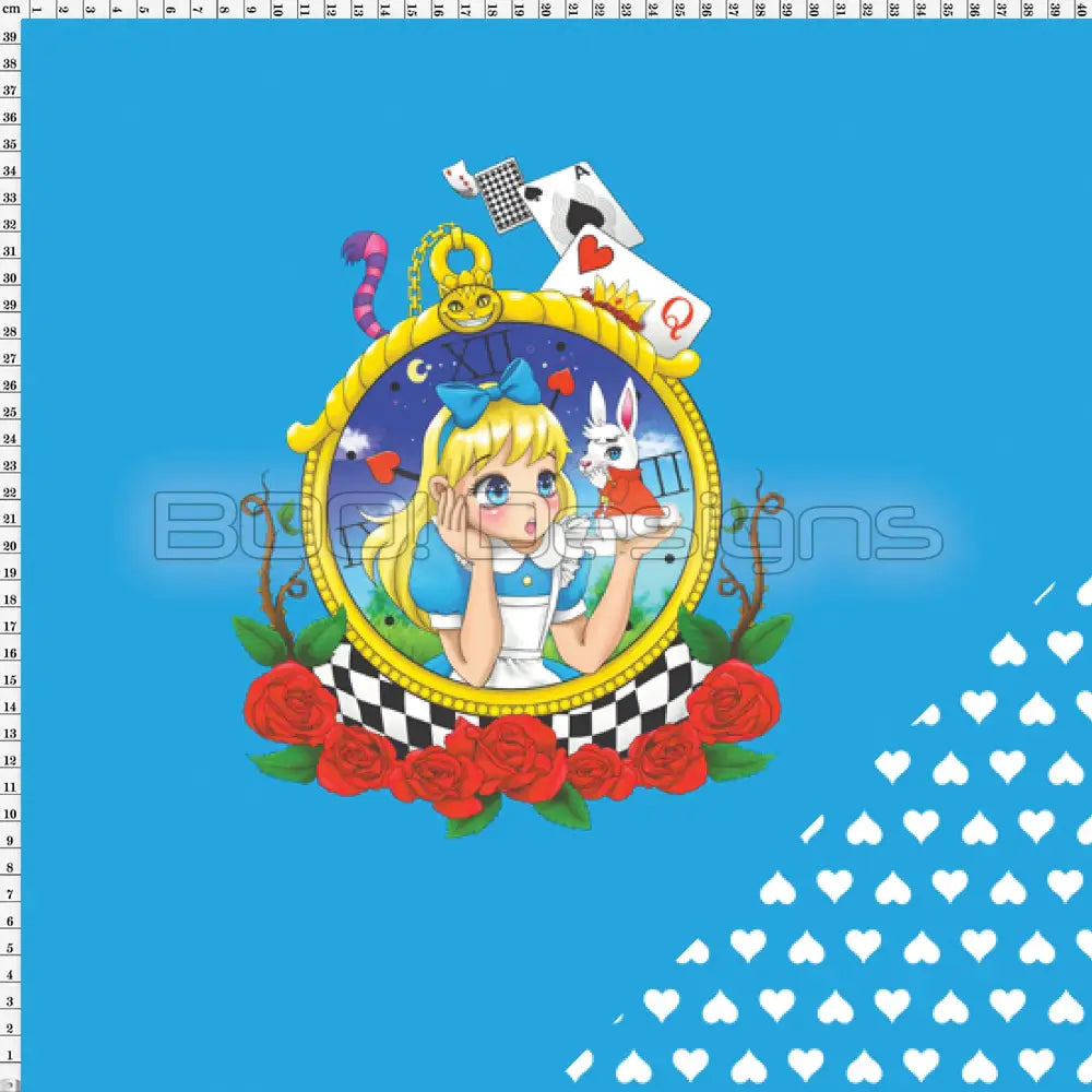 Spandex P125 Alice Hearts Blue Project Panel