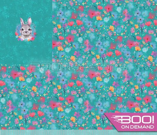 Spandex P125 Bunny Floral Project Panel
