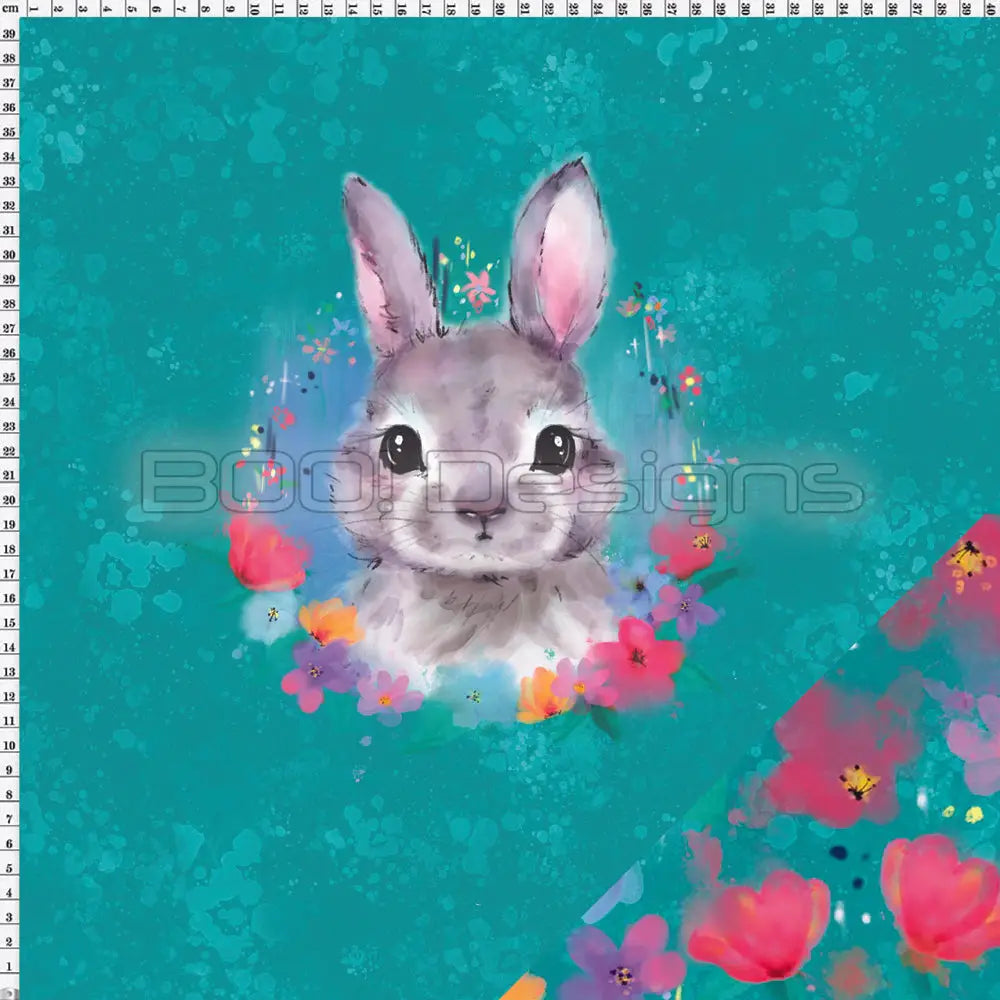 Spandex P125 Bunny Floral Project Panel