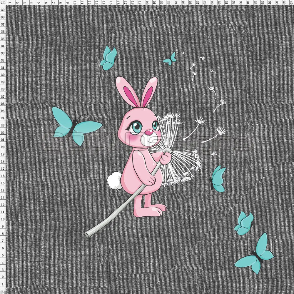 Spandex P125 Dandy Bunny Butterflies Denim Project Panel